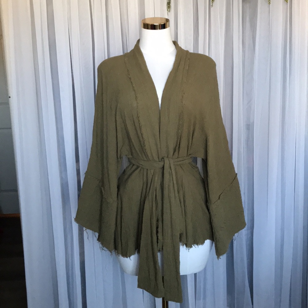 Umgee Olive Textured Kimono